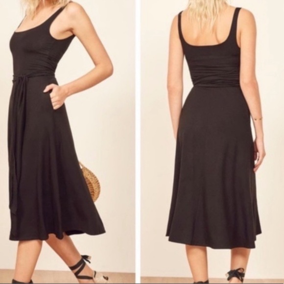 Reformation August Midi Dress in Black Size XS - Picture 6 of 13